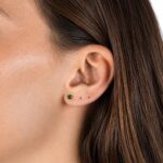 Brinco prata 925 zircônia verde esmeralda 3 mm - Imagem 2
