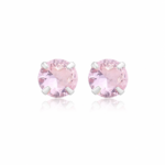 Brinco prata 925 zircônia rosa claro 3 mm - Imagem 3