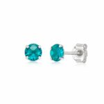 Brinco prata 925 zircônia turmalina 3 mm