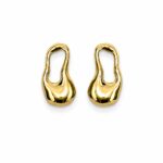 Brinco orgânico vazado banhado a ouro 18k