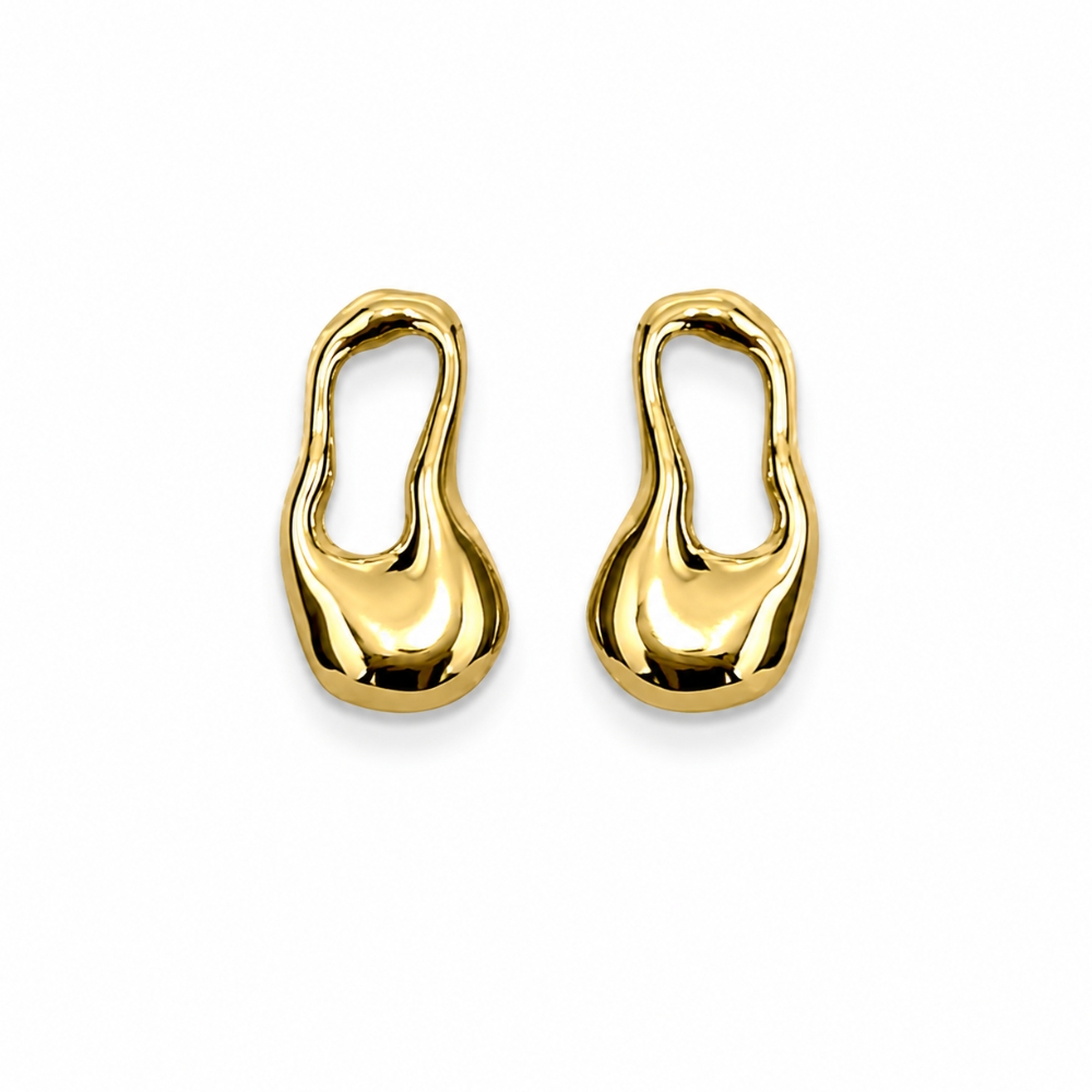 994-BRINCO-ORGANICO-VAZADO-BANHADO-OURO-18K (1) Brinco orgânico vazado banhado a ouro 18k - Imagem 1