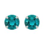Brinco prata 925 zircônia turmalina 12 mm