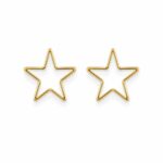 Brinco estrela média vazada banhado a ouro 18k