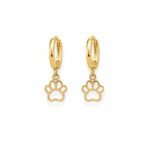 Brinco argola pingente patinha fecho clique banhado a ouro 18k