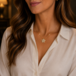 Choker estrela cravejada com pontos de luz banhado a ouro 18k - Imagem 2