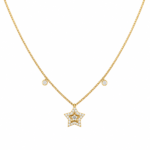 Choker estrela cravejada com pontos de luz banhado a ouro 18k