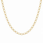 Colar elos ovais detalhes riscadinhos banhado a ouro 18k
