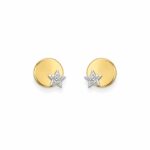 Brinco circulo com zircônia estrela banhado a ouro 18k
