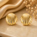 Brinco concha banhado a ouro 18k - Imagem 3