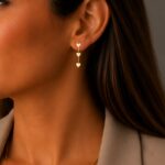 Brinco 3 corações correntinha banhado a ouro 18k - Imagem 2