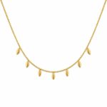 Colar pingentes chapinhas banhado a ouro 18k