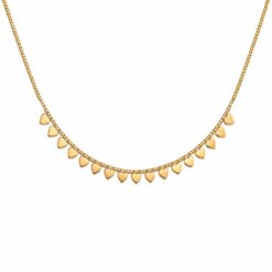 Colar pingentes coração banhado a ouro 18k