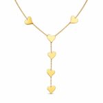 Colar gravatinha corações banhado a ouro 18k