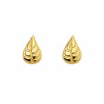 Brinco 2° furo folha banhado a ouro 18k