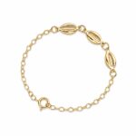 Pulseira infantil búzios banhado a ouro 18k