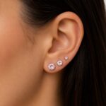 Trio brinco prata 925 3/4/5 zircônia rosa claro - Imagem 2