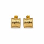 Brinco grosso lateral cravejada banhado a ouro 18k