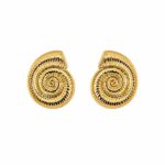 Brinco caracol mar banhado a ouro 18k