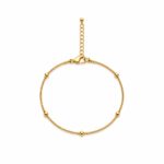 Pulseira rabo de rato com bolinhas 3mm banhado a ouro 18k