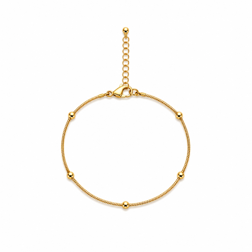 o144-pulseira-rabo-rato-bolinahs-3-mm-banhado-ouro-18k (2) Pulseira rabo de rato com bolinhas 3mm banhado a ouro 18k - Imagem 1