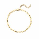 Tornozeleira medalhas lisas banhado a ouro 18k