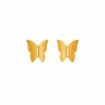 Brinco borboleta origami menor banhado a ouro 18k