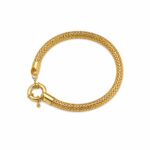 Pulseira malha tela fecho boia banhado a ouro 18k