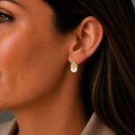 Brinco lady day zircônias cristal banhado a ouro 18k - Imagem 2
