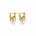 Brinco lady day zircônias cristal banhado a ouro 18k - Imagem 3