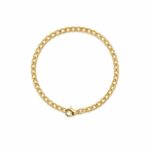 Pulseira groumet dupla espessura fina banhado a ouro 18k