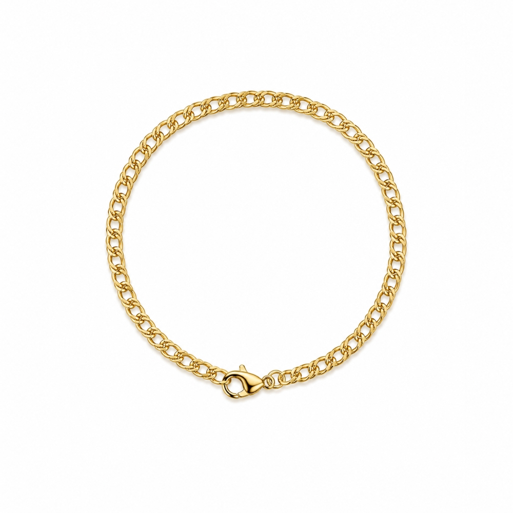 o47-pulseira-groumet-dupla-banhado-ouro-18k (2) Pulseira groumet dupla espessura fina banhado a ouro 18k - Imagem 1