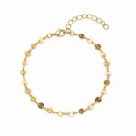 Pulseira medalhas ligadas banhado a ouro 18k