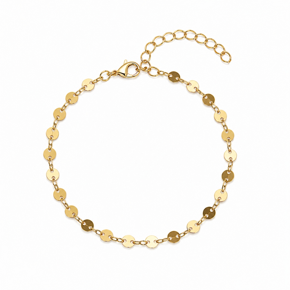 o48-pulseira-medalhas-ligadas-banhado-ouro-18k (2) Pulseira medalhas ligadas banhado a ouro 18k - Imagem 1