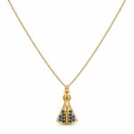 Colar veneziana pingente Nossa Senhora Aparecida banhado a ouro 18k