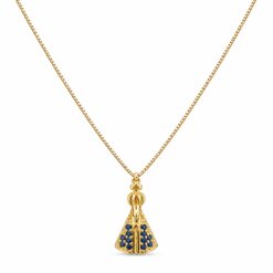 Colar veneziana pingente Nossa Senhora Aparecida banhado a ouro 18k