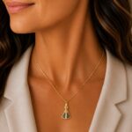 Colar veneziana pingente Nossa Senhora Aparecida banhado a ouro 18k - Imagem 2