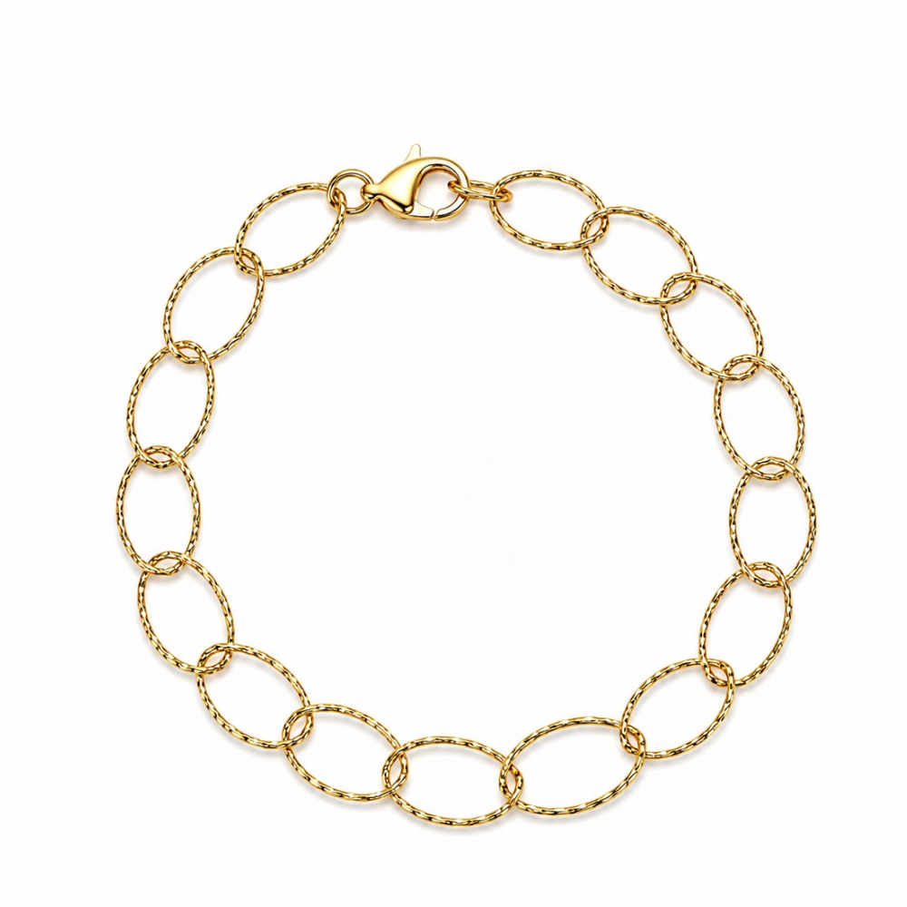 o87-pulseira-elos-ovais-adiamantados-banhado-ouro-18k (2) Pulseira elos ovais adiamantados banhado a ouro 18k - Imagem 1
