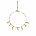 Pulseira mar peixe/cavalo marinho/rabo de baleia banhado a ouro 18k
