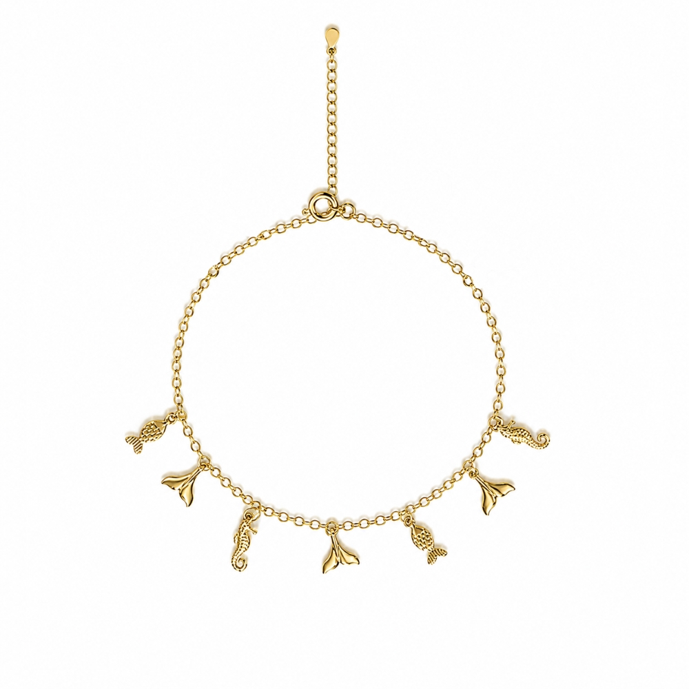 o93-pulseira-mar-peixe-cavalo-marinho-rabo-baleia-banhado-ouro-18k (2) Pulseira mar peixe/cavalo marinho/rabo de baleia banhado a ouro 18k - Imagem 1