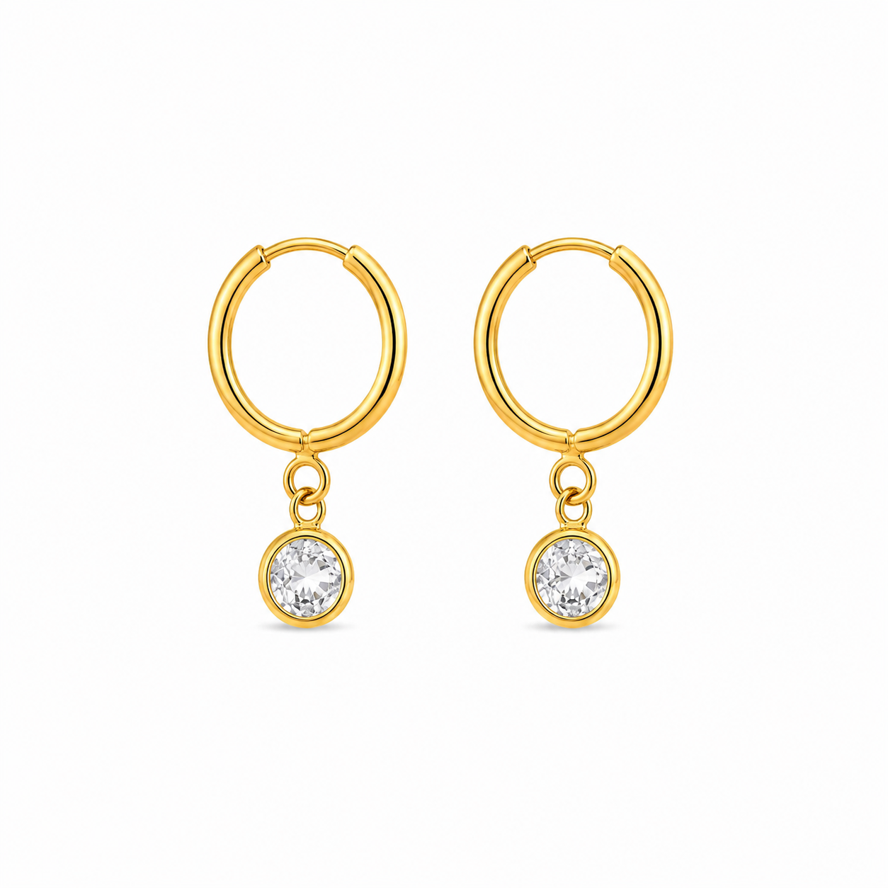 o508-Brinco-argola-pingente-ponto-luz-6-mm-cristal-banhado-ouro-18k (6) Brinco argola pingente ponto de luz 6 mm cristal banhado a ouro 18k - Imagem 1